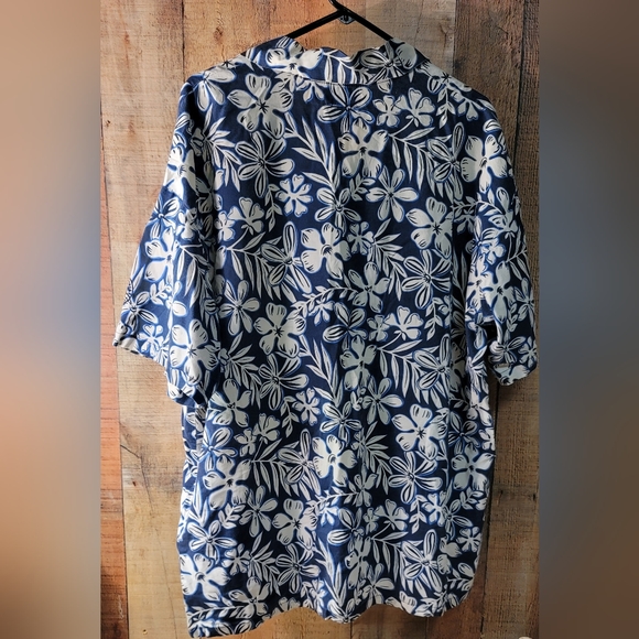 KRAZY KLOTHES Hawaiian Shirt Mens Extra Extra Large Bright Floral Blue White USA - Picture 2 of 4